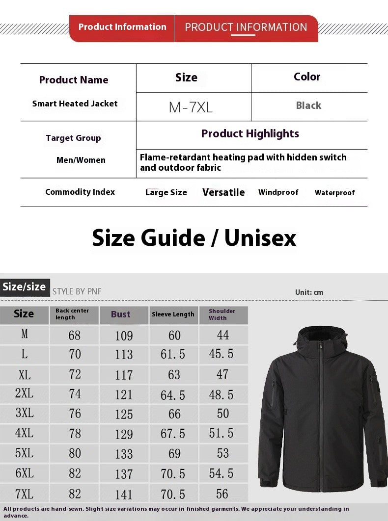 Smart Graphene Heating Jacket Outdoor Unisex Fleece Lined Electric USB Warmth Motorcycle Rider Vest Cycling Traveling Jacket