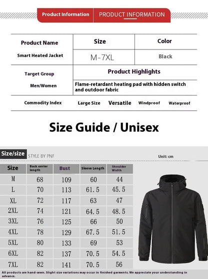 Smart Graphene Heating Jacket Outdoor Unisex Fleece Lined Electric USB Warmth Motorcycle Rider Vest Cycling Traveling Jacket