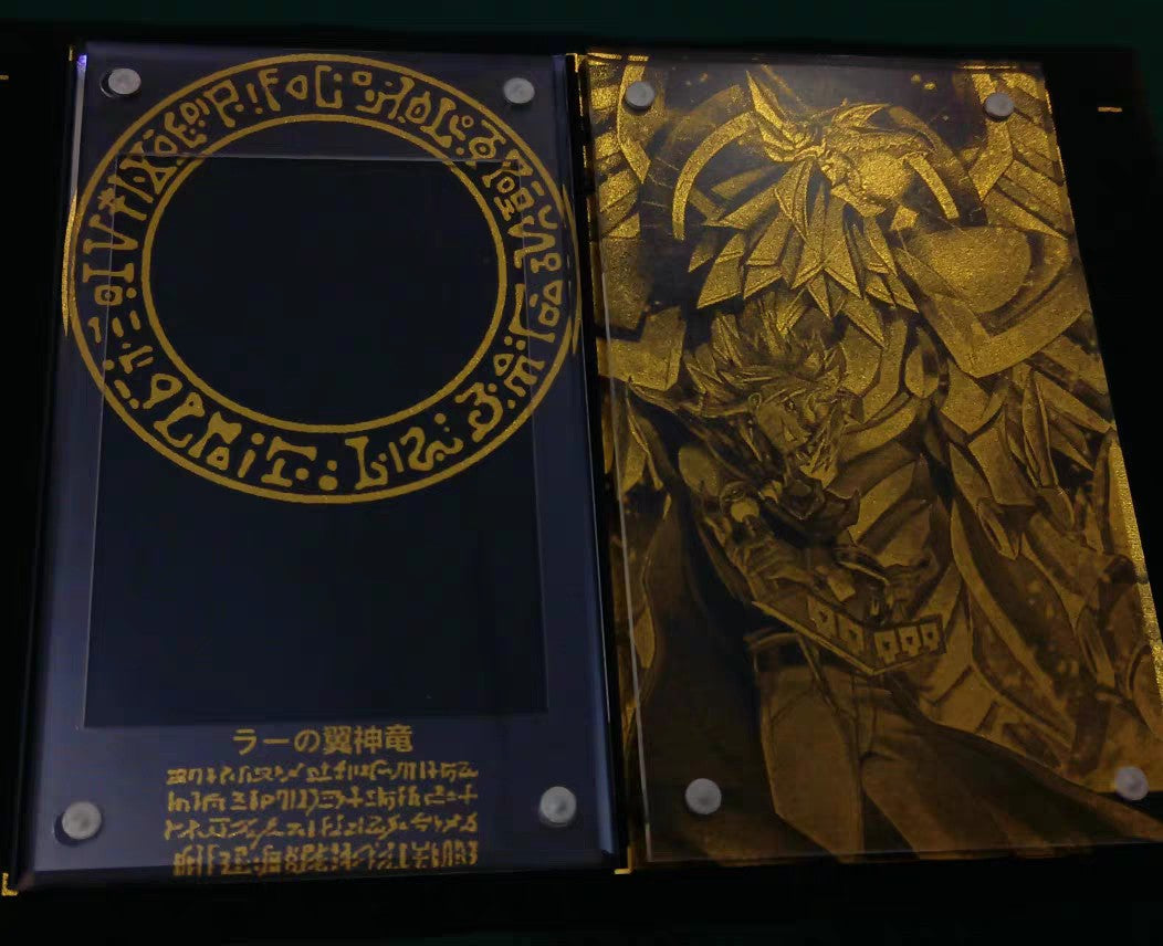 Yu-Gi-Oh Anime Personagem Card Brick Deus Egípcio O DRAGÃO ALADO DE RA Acrílico Banhado a Ouro Brick Cartas de Exibição Não Incluídas