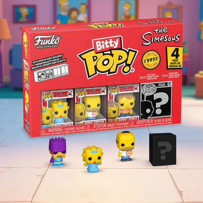 The Simpsons 4 Pacotes de Funko Bitty Pop Desenho Animado Bart Maggie Mini Bonecos Caixa Surpresa Colecionável Edição Limitada Brinquedos Presente Infantil