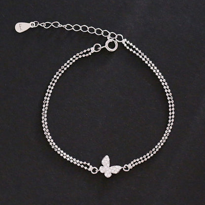 Pulseira de Luxo Coração Vazado Prata 925 Zircônia para Mulheres Joias de Festa Presentes de Moda Coreana Doce e Estilosa