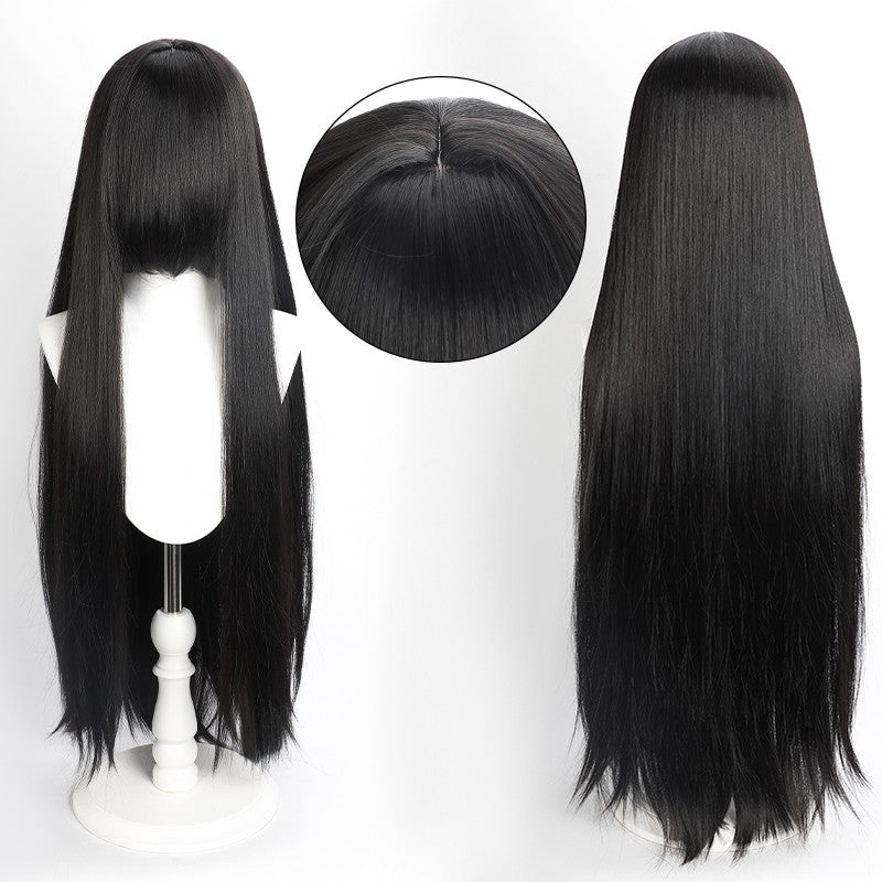 Peruca Colorida de 100cm Longa Lisa Cosplay Anime Fantasia Festa Perucas Sintéticas Resistentes ao Calor