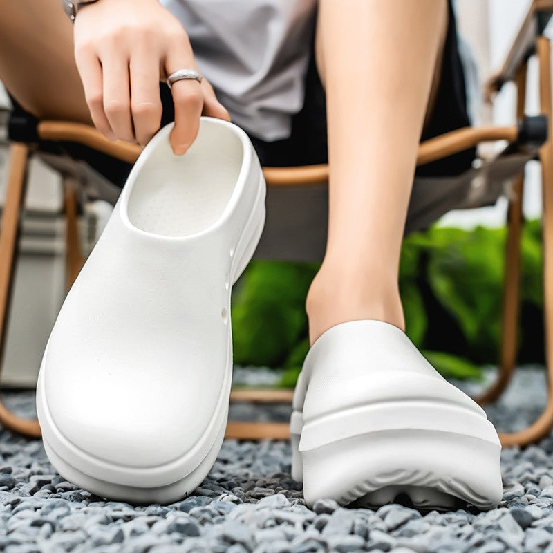 2025 Men Women Chef Shoes Non-slip Waterproof Oil-proof Shoes Comfortable Workers Slippers Outdoor Fishing Shoes EVA