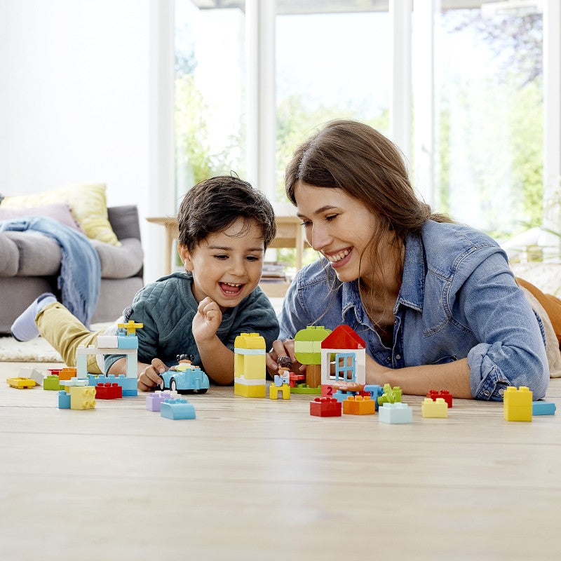 Lego Duplo 10913 Balde Colorido Médio Brinquedo de Blocos de Construção de Partículas Grandes para Meninos e Meninas Presentes