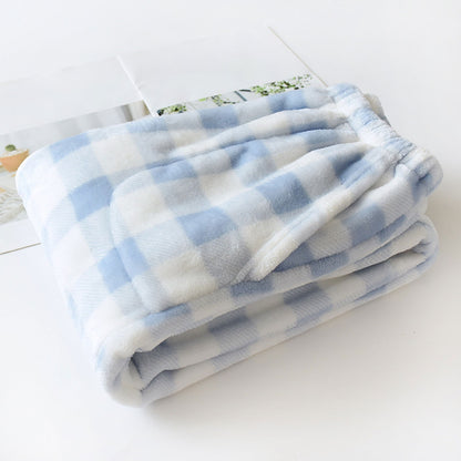 Women Pajama Pants Yoga Pants Elastic Waist Fuzzy Fleece Plaid Bottoms Soft Lounge Sleepwear With Pockets Plush Pajamas Pants