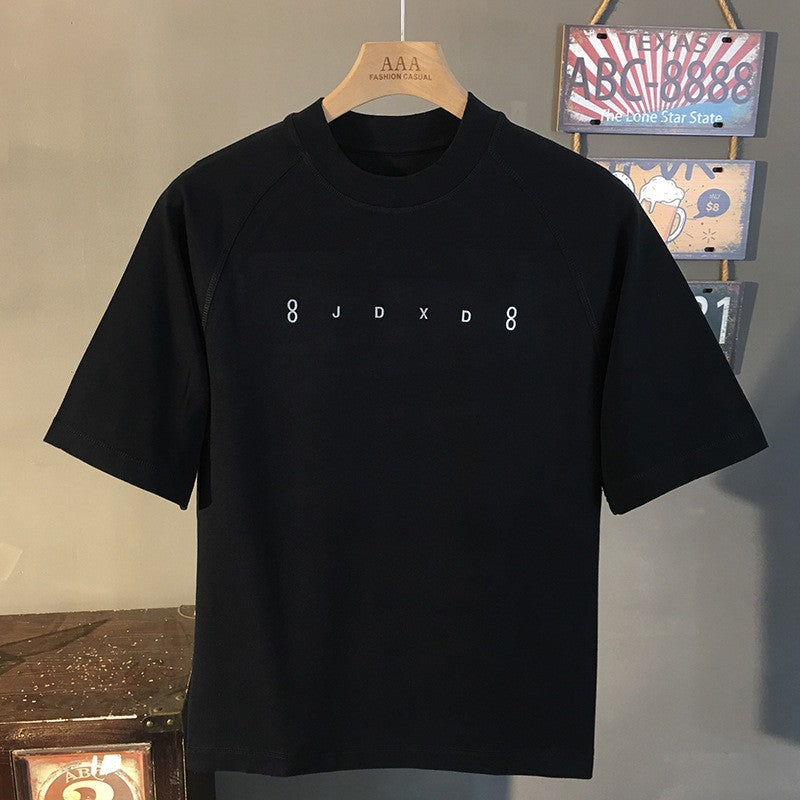 trendy t-shirt for men loose and fashionable versatile round neck 2025 new summer casual printed short sleeve top