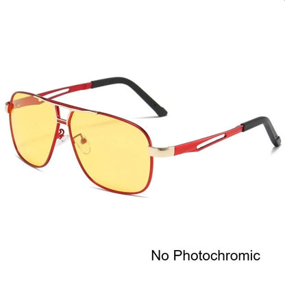 Men Night Vision Polarized Photochromic Sunglasses Aviator Style Yellow Color Change Lenses Driving Sun Glasses