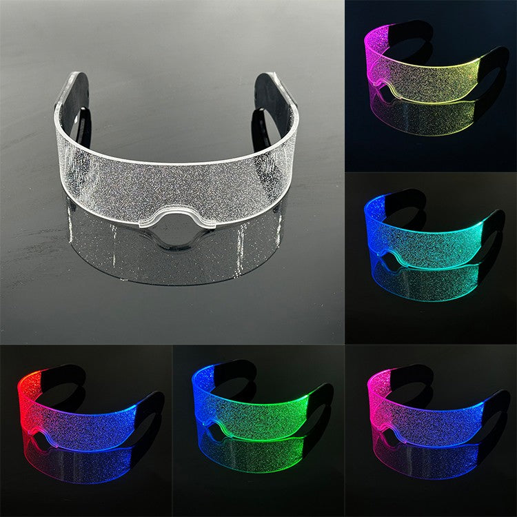 Led Luminous Glasses Bar Masquerade Concert Rave Goggles Rainbow Space Robot Futuristic Led DJ LIGHT Glasses Star Y2k Glasses