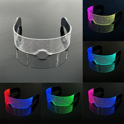Led Luminous Glasses Bar Masquerade Concert Rave Goggles Rainbow Space Robot Futuristic Led DJ LIGHT Glasses Star Y2k Glasses