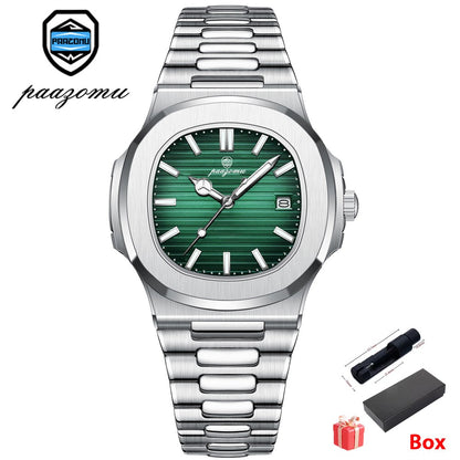 POEDAGAR Luxury Men Quartz Watch Waterproof Date Week Luminous Wristwatch Stainless Steel Men's Watches Male Clock Sports Reloj