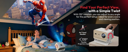 Projetor XGODY N6 Pro Netflix Oficialmente 4K Controle de Voz Smart Android TV Whale OS 32GB ROM para Filmes ao Ar Livre e Home Theater