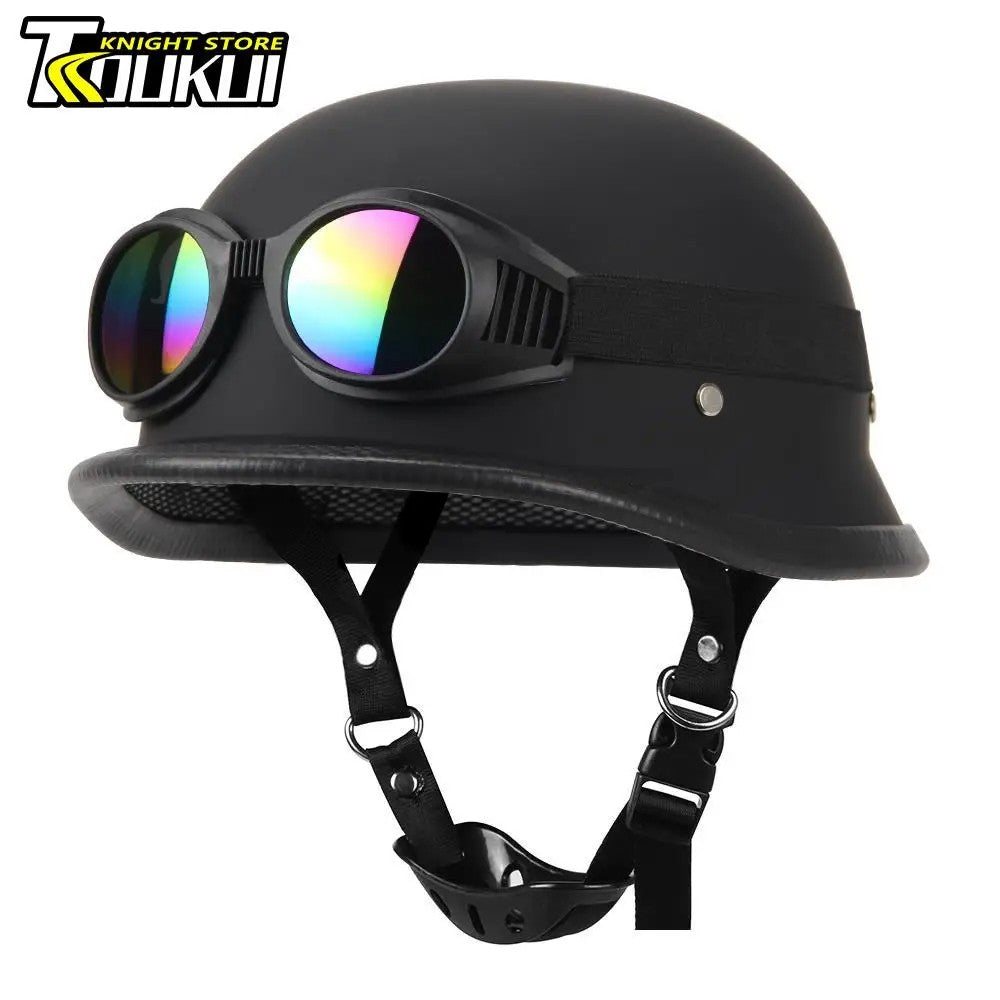 Capacete De Moto Retro Alemão Vintage Moto Capacete DOT Certificação Meio Capacete Homens Mulheres