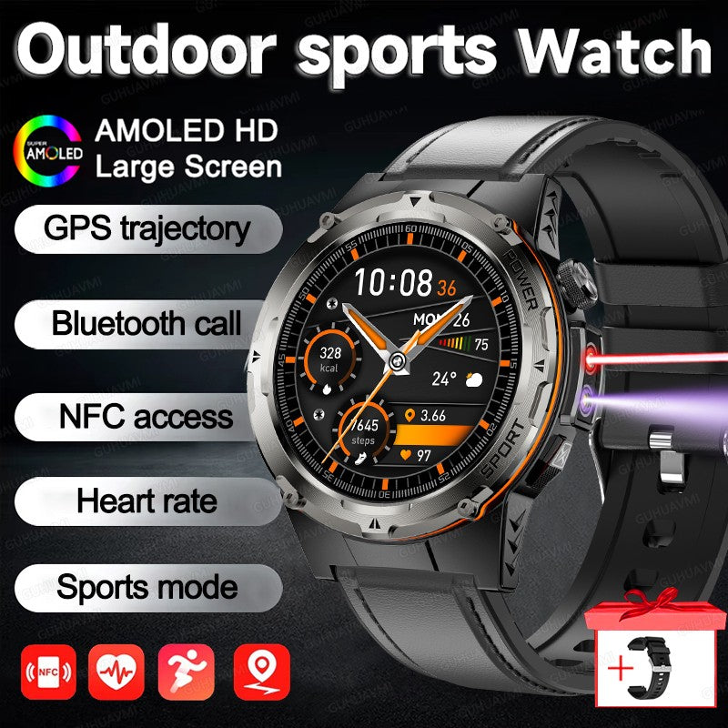 2026 Popular Outdoors GPS Sports Smart Watch Masculino Tela AMOLED Bússola à Prova D'água 500mAh NFC Chamada HD Smart Watch Para Homens T-REX 3