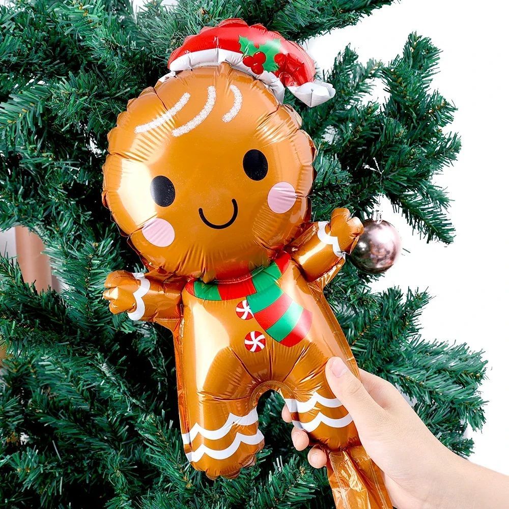 Christmas Santa Claus Gingerbread Man Xmas Tree Foil Balloons for Christmas Home Party Aluminum Film Balloon Decor Supplies