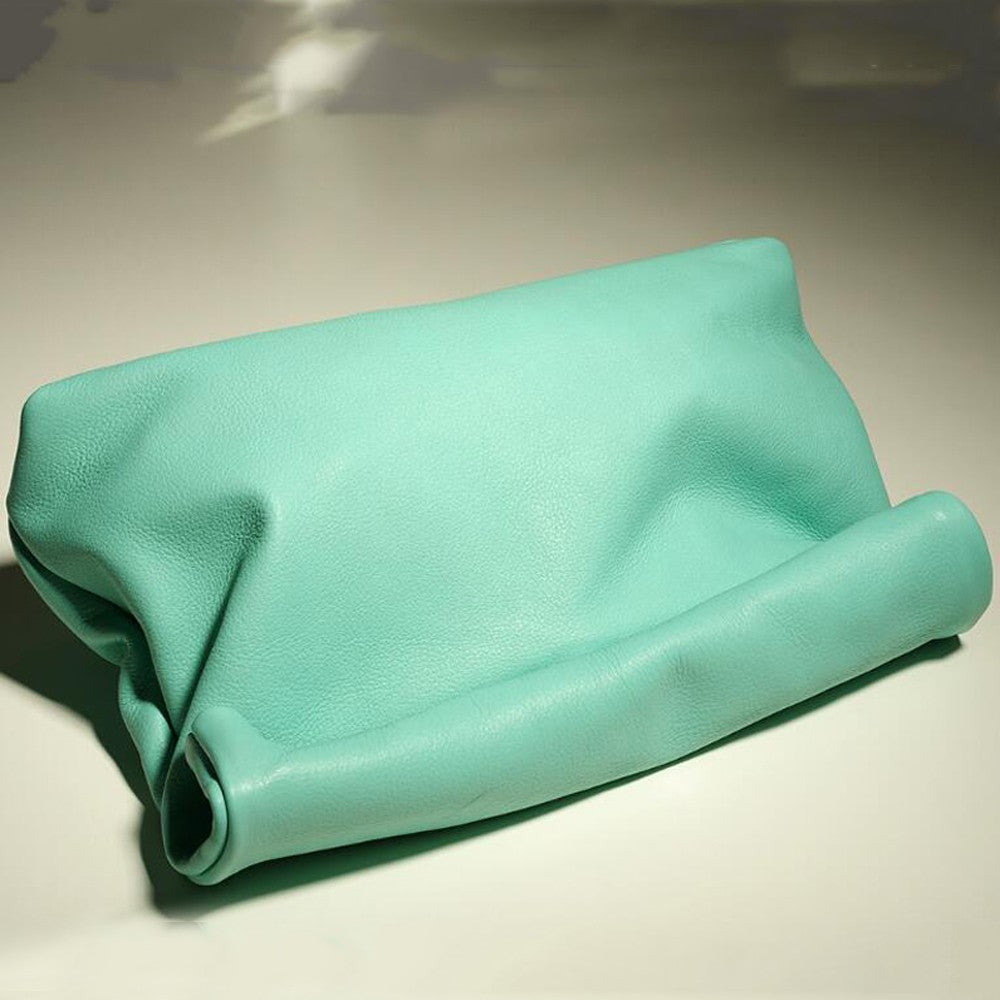 100% genuine leather Cowhide Handbag High Quality Leather Women's Foldable Designer Handbag Simple Magnet Handle Bags