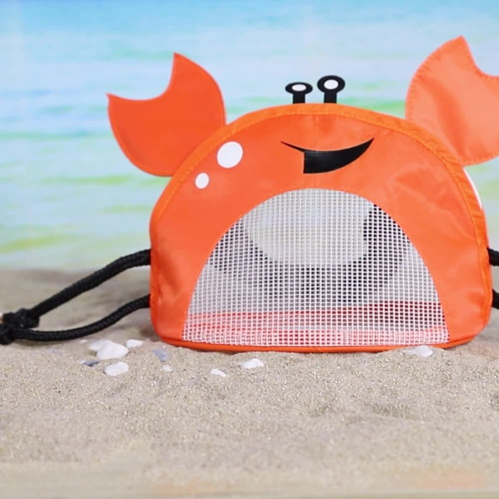 Crab Children's Beach Bag Storage Bag Outdoor Shell Bag Travel Crossbody Small Backpack Toy Storage Bag