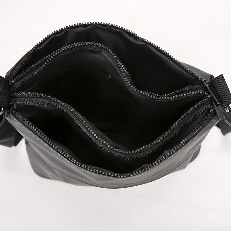 Sleek Crossbody Bag for Men Water-resistant Nylon Shoulder Bag Multi-Pocket Large CapacityMinimalist Style for Daily/Work/Travel