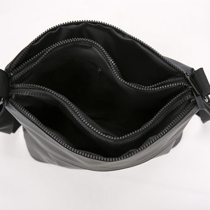 Sleek Crossbody Bag for Men Water-resistant Nylon Shoulder Bag Multi-Pocket Large CapacityMinimalist Style for Daily/Work/Travel