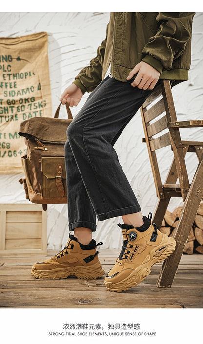 New Men's Casual Outdoor Construction Site Work Durable Safety Shoes, Black for Outdoor Mountain Climbing and Hiking Sports