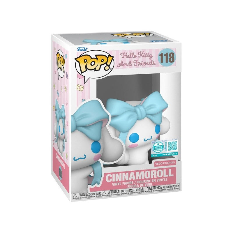 Hello Kitty And Friends Funko Pop Cinnamoroll Boneco de Vinil Exclusivo #118 Laço Coleção Bonecos de Ação Presentes para Meninas Estátua Brinquedos
