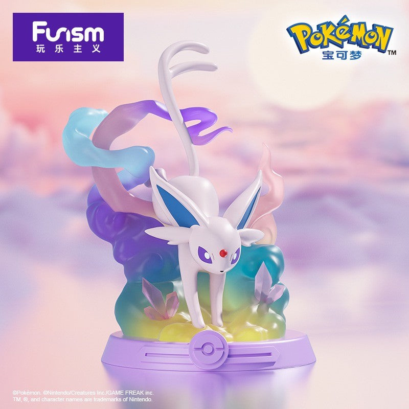 Anime Pokemon Funism Aventura Original Eevee Família Terno BlindBox Flareon Espeon Sylveon Action Figure Coleção Modelo de Brinquedo Presente