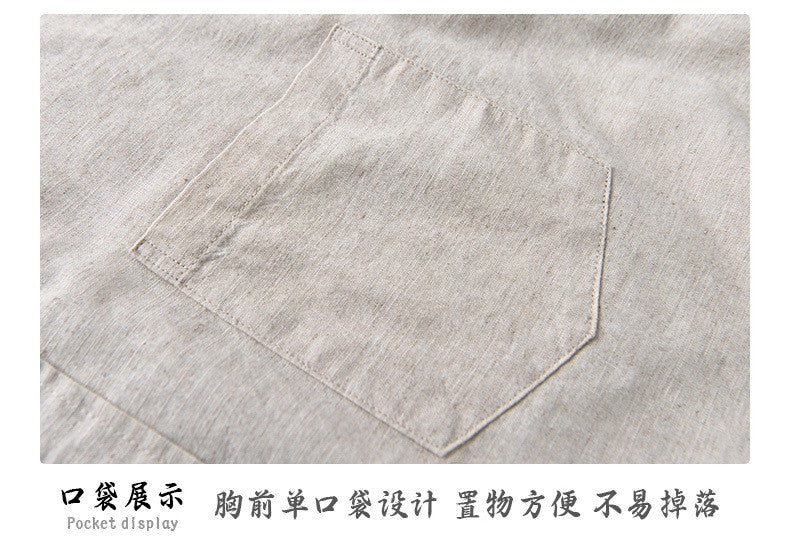 Men's Cotton-Linen Long Sleeve Shirt – Lightweight, Breathable, Vintage-Inspired Business Casual Shirt for Spring/Summer Fashion