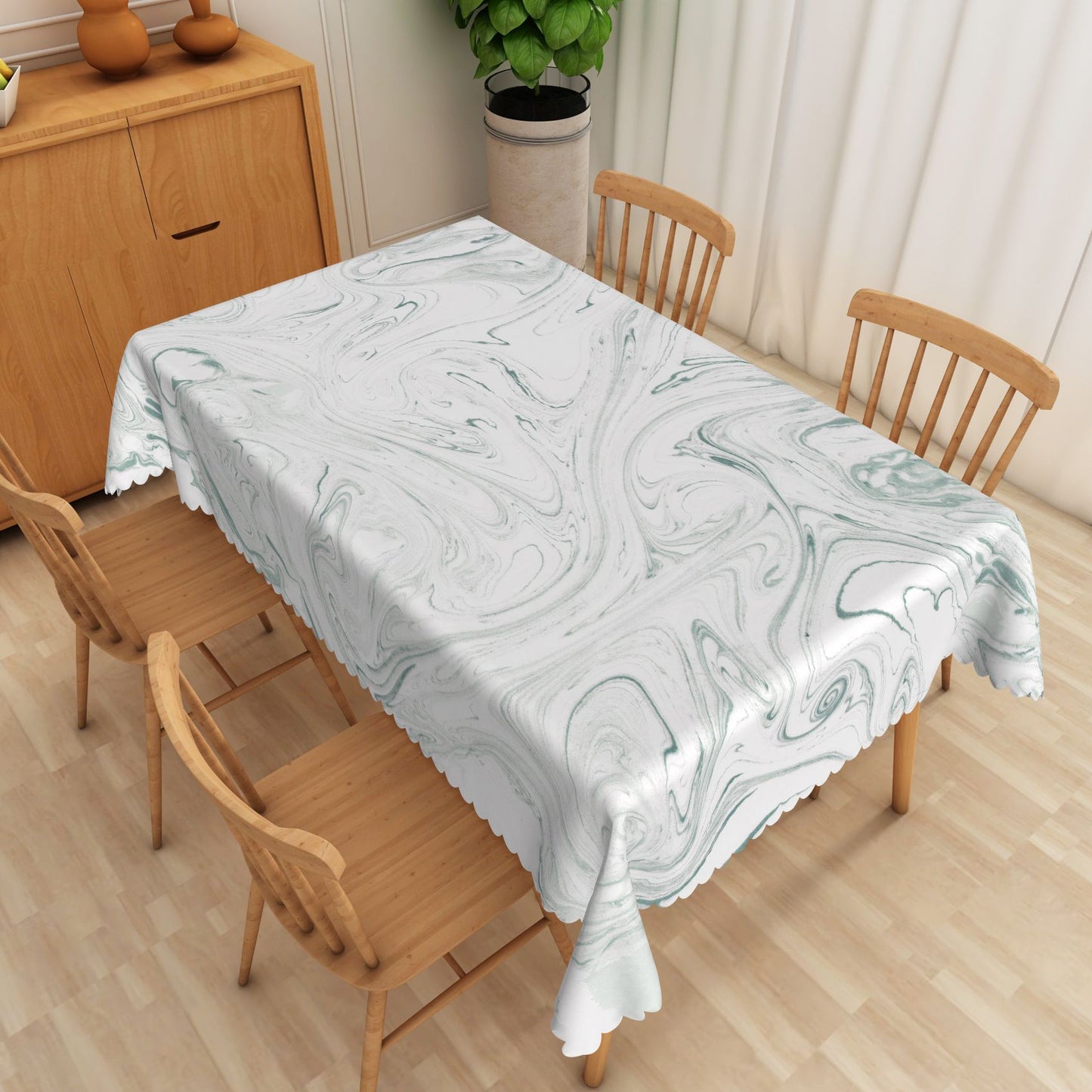 Marble Pattern Tablecloth Rectangular Polyester Dining Table Cover for Home Kitchen Restaurant Holiday Indoor/Outdoor Party