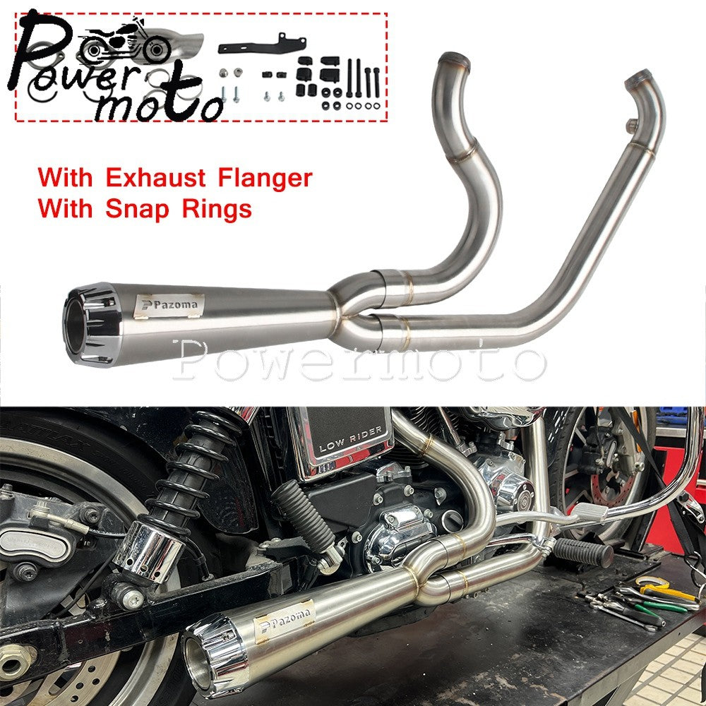 2-into-1 Full Systems Exhaust Motorcycle Complete Muffler For Harley  M8 Touring Road Glide CVO Street Electra Glide Road King