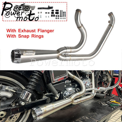 2-into-1 Full Systems Exhaust Motorcycle Complete Muffler For Harley  M8 Touring Road Glide CVO Street Electra Glide Road King