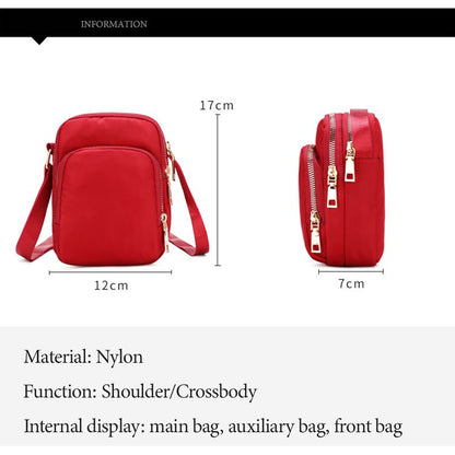 MultiLayer Waterproof Women Shoulder Bag Multifunctional Wallet Crossbody Bag Outdoor Sports Lightweight Phone Purse With Zipper