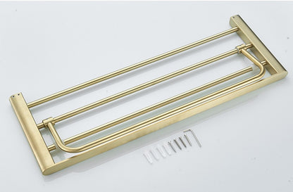 VGX Gold Bathroom Towel Holder Stainless Steel Towel Rack Folding Movable Bath Towel Bar Bathroom Hardware Accessories Grey