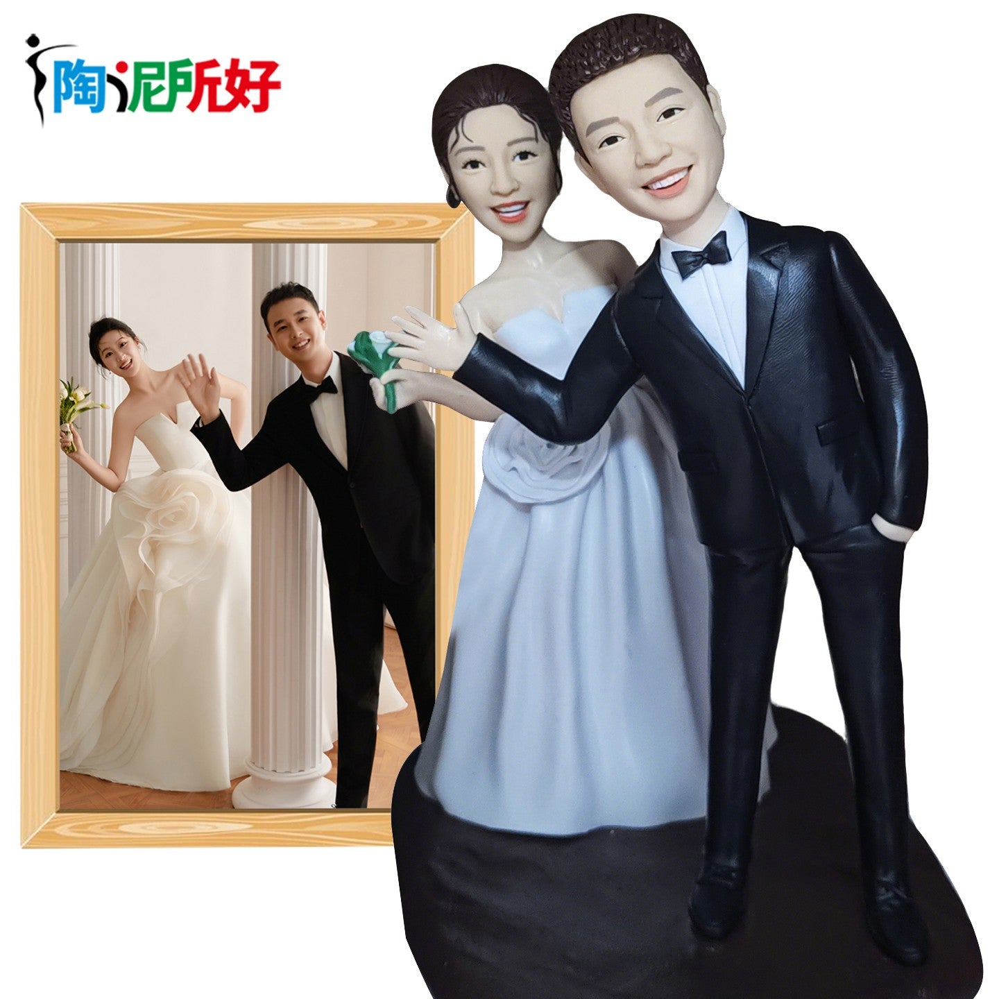 Custom Handmade Bobblehead Sculpture Figurines-Personalized Polymer Clay Doll from Your Photo-Wedding Anniversary Gifts for Wife