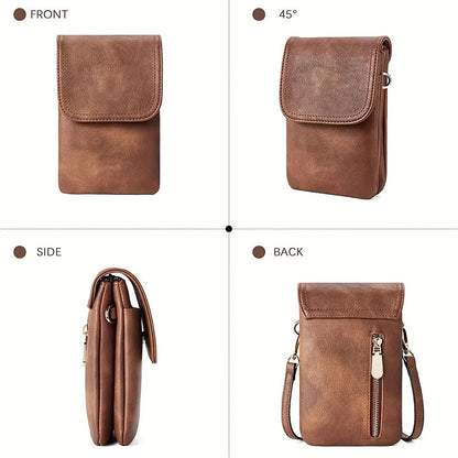 Fashionable and minimalist PU leather women's crossbody bag designer mobile phone bag change small bag women's single shoulder c
