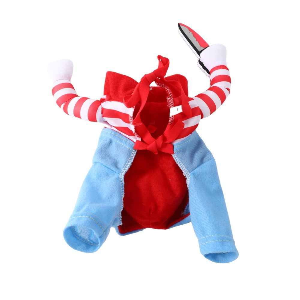 Roupas Engraçadas de Halloween para Cães Pequenos, Médios e Grandes, Fantasia de Cachorro com Faca, Terno de Cosplay para Filhotes, Presente de Festa, Roupa para Animais de Estimação