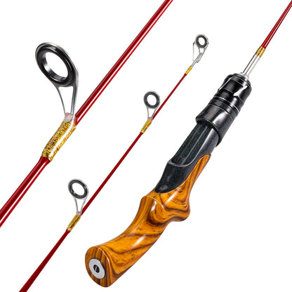 Vara de Pesca no Gelo Sougayilang 2 Seções de Fibra de Carbono Alta Vara de Gelo com Potência Duas Pontas de Vara Arrasto Máx. 8Kg Pesca no Gelo