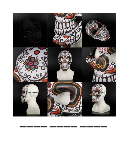 2023 Masks Mexican Day of The Dead Skull Mask Cosplay Halloween Skeletons Print Masks Dress Up Purim Party Costume Prop