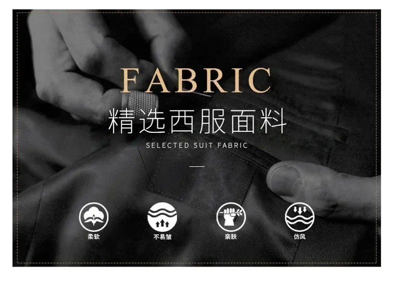 S-8XL New  (Blazer+ Pants) Men's Fashion Business Gentleman Trend Slim-fit Casual Wedding Travel Plus-size Solid Color Suit