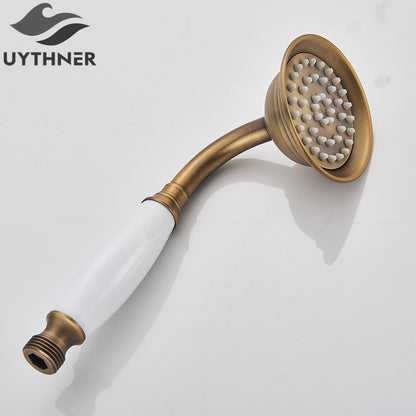 Ducha Chuveiro Banheiro Vintage Cerâmica Latão Montado Parede Torneira Pulverizador Acessório Hardware Chuveirinho