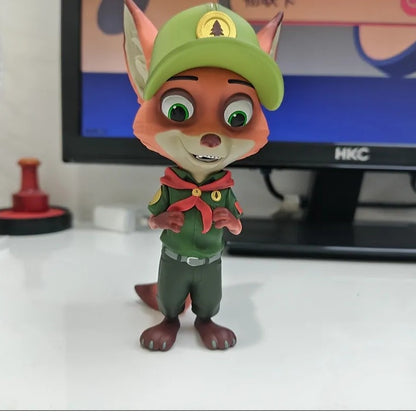 Zootopia Cute Cartoon Figures Young Nick Judy Desktop Ornament Doll Model Trendy Toy Computer Case Decoration Collectible Gift