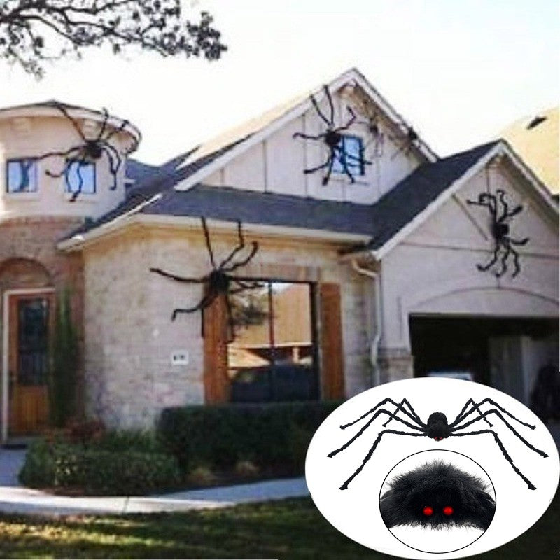 30cm/50cm/90cm/150cm/200cm Extra Large Plush Black Spider Outdoor Home Bar Party Haunted House Horror Props Halloween Decoration
