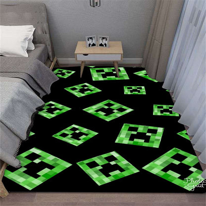 MINISO Trendy Pixel Game Art Floor Mat for Living Room Bedroom E-Sports Room Durable Washable Rug Modern Decor Gift for Gamer