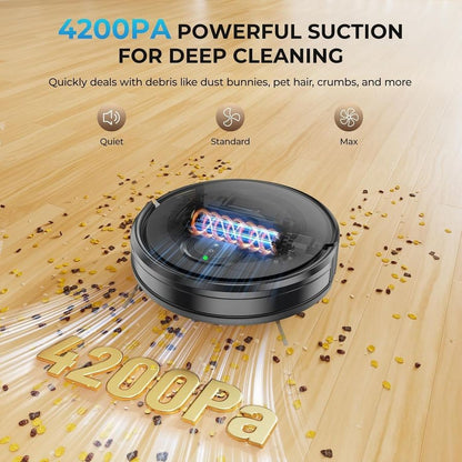 Vacuum and Mop Combo, 2 in 1 Mopping Robot Vacuum Cleaner, 4200Pa Powerful Suction, MultiSurface Cleaning, Obstacle Avoidance, S