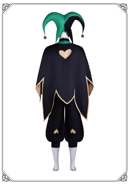 The Freak Circus Pierrot Jester Harlequin Cosplay Costume for Game Adult Clown Joker with Mask Halloween Carnival Outfits