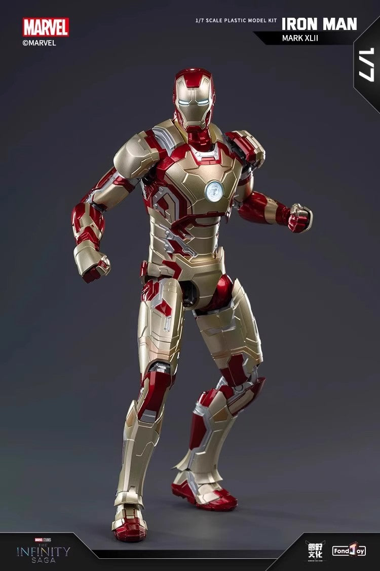 26CM Fondjoy Original Iron Man 1/7 MK42 MK43 1/12 MK1 MK2 MK3 MK4 MK5 MK6 Assembled Tony Stark Action Figure Collect Toy Gift