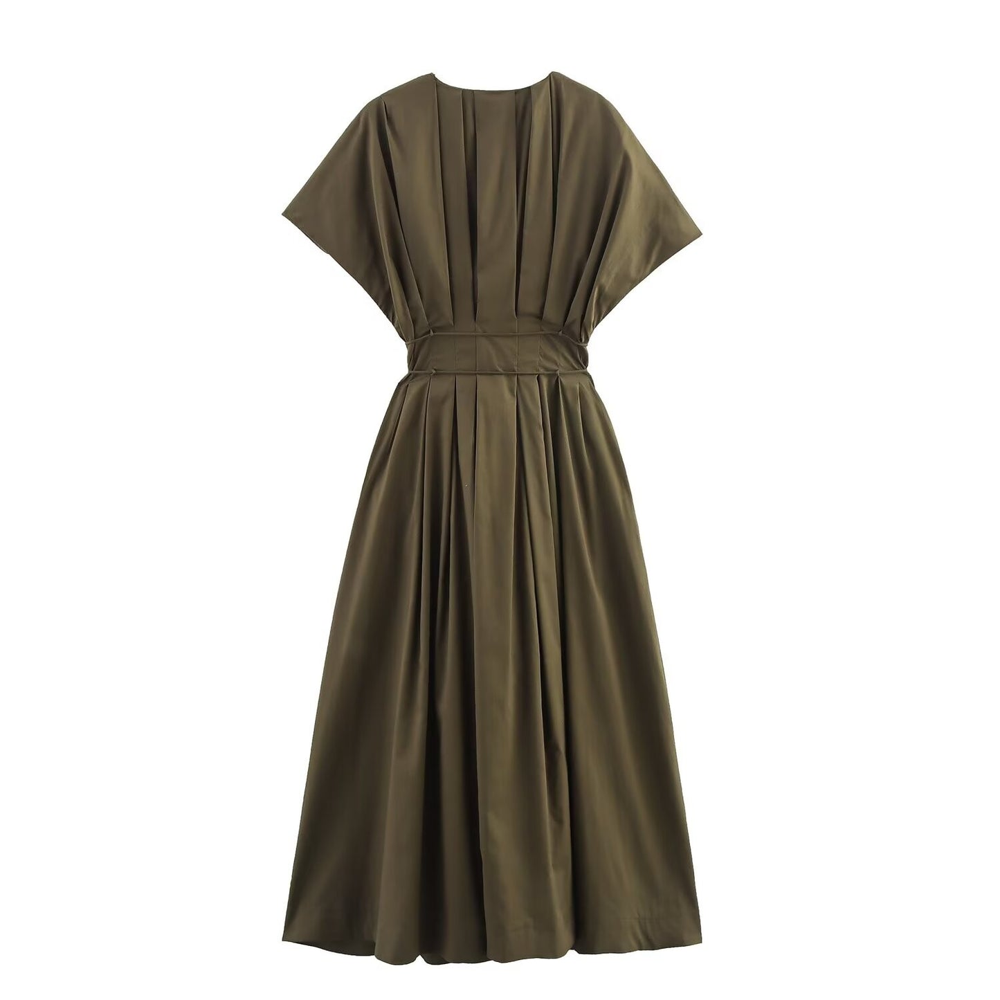 MYST&ZA2025 new summer women's casual fashion pleated drop shoulder short sleeve