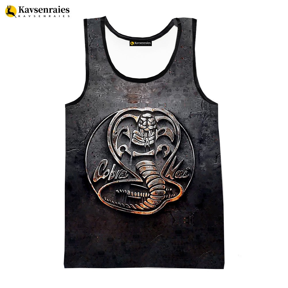 Cobra Kai 3D Print Tank Tops Men Women Summer Fashion Casual Sleeveless Shirts Hip Hop Streetwear Oversized Tops Men's Clothing