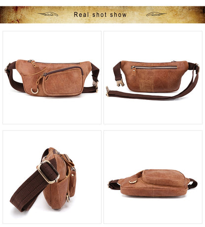 Genuine Leather Waist Bag Men Women's Belt Bag Casual Waist Packs  for Phone Pouch Travel Chest Bag Crossboby Shoulder Bag