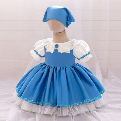 Masha and Bear Maid Costume for Baby Girls Lolita Christmas Costumes 1st Birthday Party Princess Dresss Bow Wedding Kids Clothes