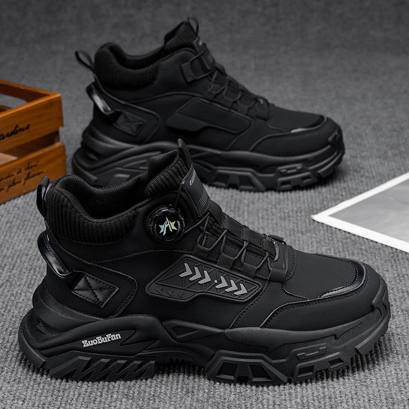 New Men's Casual Outdoor Construction Site Work Durable Safety Shoes, Black for Outdoor Mountain Climbing and Hiking Sports