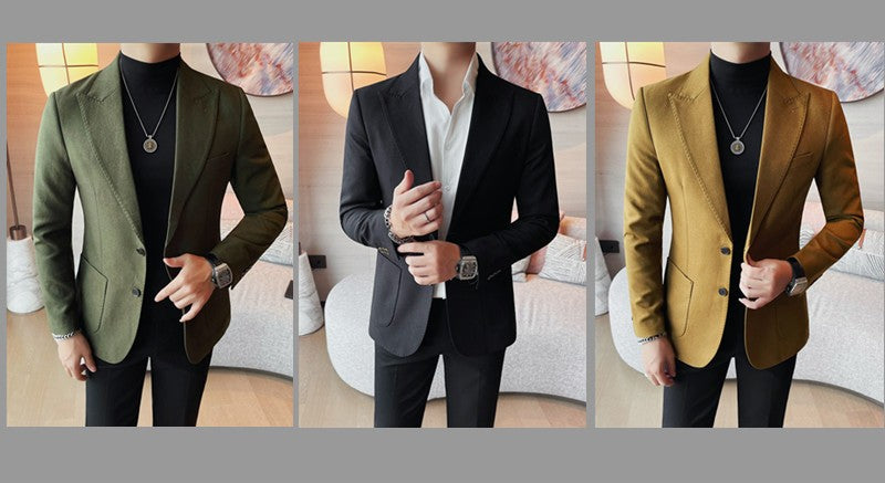 Blazer Jackets Men's Clothing High Quality Autumn Winter Thick Warm Mens Jackets And Coats Business Formal Wear Slim Fit Blazers